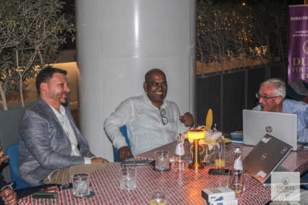 Dubai Founders Club guests networking over drinks and conversation