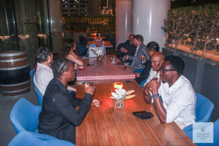 Entrepreneurs and investors connecting at a Dubai Founders Club event