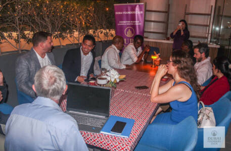 Dubai Founders Club members networking at an exclusive evening event